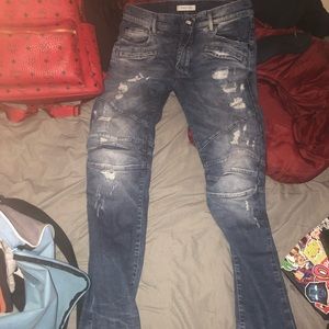 Pierre Balmains skinny fit biker jeans